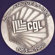 MEDAILLE  25 ème Anniversaire CGL 1963 - 1988, Pichard Poinçon Bronze - Professionnels / De Société