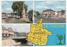 CP MULTIVUES LE CHESNE, BAR (S) CAFE (S), MONUMENT, ARDENNES 08 - Le Chesne