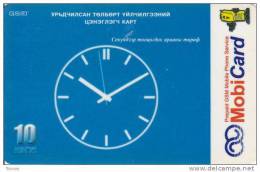 Mongolia, Mon-031, MobiCom, Clock In Blue, 2 Scans. - Mongolia