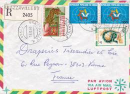 MARCOPHILIE, CONGO, Lettre RECOM., Cachet 198078 BRAZZAVILLE, REVOLUTION SERPENT TOURISME  /3332 - Andere & Zonder Classificatie