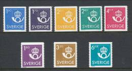 Sweden 1985-1987. The Postal Office Emblem, Steel Engraving Recess And Offset, Set Of 8, See Scann, MNH (**) - Neufs