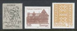 Sweden 1982 Facit # 1210-1212, Ein Wägner - Cultural Museum, Lund, See Scann, MNH (**) - Neufs