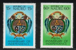 NAURU 1978 INDEPENDENCE EMBLEM SET OF 2 NHM - Nauru