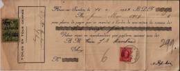 BELGIQUE :  1929:256 Sur Quittance Pour Me Vve Marchand à DHUY.Oblit.HAM SUR SAMBRE. - Lettres & Documents