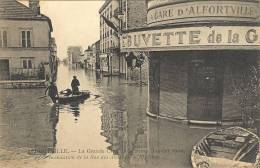 94 _ Val De Marne _ Alforville _ Inondations 1910 _buvette De La Gare Rue Des Acacias - Alfortville