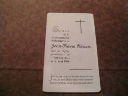 BC4-2-100 CDP Souvenir Communion  Jean Pierre Herion Orbais 1956 - Communie