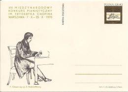 POLAND 1970 Cp 451 8th INTERNATIONAL CHOPIN PIANO COMPETITION - Ongebruikt