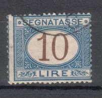 Regno D'Italia - 1870 Segnatasse (usato) 10 Lire Azzurro E Bruno Sass. 14 - Portomarken