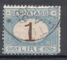 Regno D'Italia - 1870 Segnatasse (usato) 1 Lira Azzurro Chiaro E Bruno Sass. 11 - Portomarken