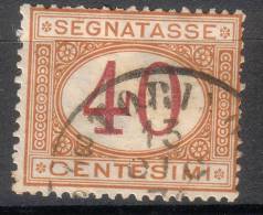 Regno D'Italia - 1870 Segnatasse (usato) 40 C. Ocra E Carminio Sass. 8 - Postage Due