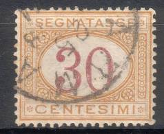 Regno D'Italia - 1870 Segnatasse (usato) 30 C. Ocra E Carminio Sass. 7 - Postage Due