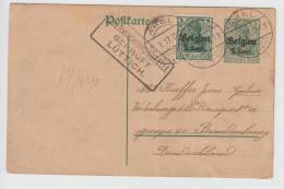 Postcarte Landespost In Belgien P9II Mit Zusatzfrankatur Arel 2.1.17 Luttich Verwchungstelle Gebruft - Storia Postale