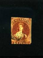 NEW ZEALAND - 1862  FULL FACE QUEEN  6 D. RED-BROWN WMK LARGE STAR FINE USED - Oblitérés