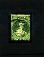 NEW ZEALAND - 1862  FULL FACE QUEEN  1 S. GREEN  WMK LARGE STAR FINE USED - Used Stamps