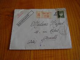 Lettre En FM Recommandée  : Pétain 4.50F Lyon Chargements - Briefe U. Dokumente