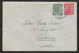 India  KG V  3A + 1/2A Stamps On Cover To Sweden # 44997 I Inde - 1911-35  George V