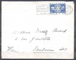 LOT De 2  SEUL Sur   LETTRE  Cachet  De BRUXELLES  Annee 1955   Avec  Timbre  ROTARY INTERNATIONAL   4f Bleu - Covers & Documents