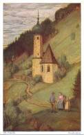 Kirche, Landschaft, "Bergkirchlein", M. Schiestl, 1934 - Schiestl, Matthaeus