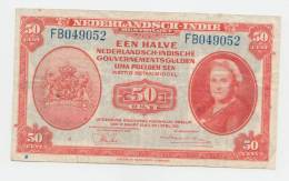 Netherlands-Indies 50 Cents 1943 VF P 110a 110 A - Niederländisch-Indien