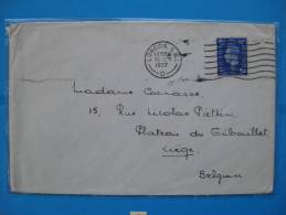 Timbre Grand Bretagne Sur Lettre 1937 - Lettres & Documents