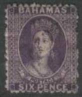 BAHAMAS 1863 6d Violet (aniline) QV SG 32 U DT83 - 1859-1963 Crown Colony