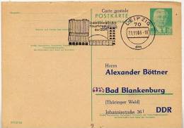 DDR P70 IF Postkarte ZUDRUCK BÖTTNER #12 FEHLDRUCK AUF FRAGEKARTE Sost. ALEXANDERPLATZ BERLIN Leipzig 1966 - Cartes Postales Privées - Oblitérées