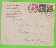 Sur ENVELOPPE Emile MACQ Ecaussines - BELGIQUE - 3 Timbres - CAD 22-8-1934 - Storia Postale
