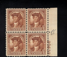 206522017 1932 (XX)  POSTFRIS MINT NEVER HINGED  SCOTT 706 PCN  BLOCK - Ungebraucht