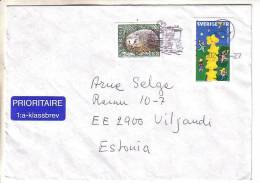 GOOD SWEDEN Postal Cover To ESTONIA 2002 - Good Stamped: Hedgehog ; Europa - Briefe U. Dokumente