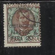 LEVANTE COSTANTINOPOLI 1922 SOPRASTAMPATO D'ITALIA ITALY OVERPRINTED 7,50 SU LIRE 1 LIRA USATO USED OBLITERE' - Uffici D'Europa E D'Asia