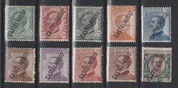 (B322b) Castelrosso Italian Occupation 1924 Michetti Diagonal Overprint Set MNH - Castelrosso