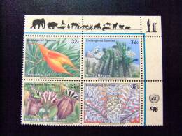 NACIONES UNIDAS 1996 Flora Protección De La Naturaleza ONU NEW YORK Yvert N º 695 / 698 ** MNH - Ungebraucht