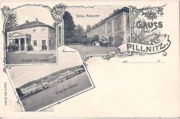 ALLEMAGNE GRUSS AUS PILLNITZ MULTIVUE RESTAURANT SCHLOSS SCHLOSSWACHE DE 1898 - Pillnitz