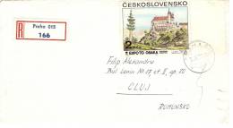 EXPO OSAKA 1970+AIRPLANE 2 REGISTERED 1970 COVERS CZECHOSLOVAKIA TO ROMANIA,NICE STAMPS - Covers