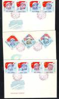 ESPACE;GAGARIN,TERESCOVA,TITOV,GLENN,1964,6X COVERS FDC PERFORATED + IMPERFORATED ROMANIA. - Europe