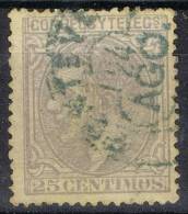 Sello 25 Cts Alfonso XII , Fechador Trebol PONTEVEDRA Num 204 º - Used Stamps