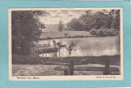 MONDORF - LES - BAINS.  -  Partie Du Parc Et Lac. - 1923  -  BELLE CARTE  - ( Timbre Arraché ) - Mondorf-les-Bains