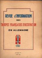 REVUE D INFORMATION DES TROUPES FRANCAISES D OCCUPATION EN ALLEMAGNE NUMERO 11 D AOUT  1946 ( SOMMAIRE ) - French