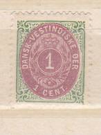 ANTILLES DANOISES N° 5 1C VERT ET LILAS ROSE CHIFFRES NEUF SANS CHARNIERE - Danemark (Antilles)