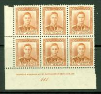 New Zealand: 1938/44   KGVI SG604    ½d   Orange-brown [imprint Block - 111]     MH - Nuevos