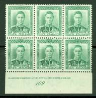 New Zealand: 1938/44   KGVI SG606    1d   Green [imprint Block - 109]     MH - Unused Stamps