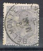 Sello 25 Cts Alfonso XII, Fechador Trebol BELMONTE (Cuenca), Num 204 º - Used Stamps