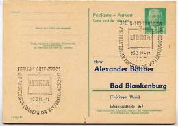 Sost. 3. LIBRIA BERLIN-LICHTENBERG 1962 Auf DDR P70IIA Antwort-Postkarte ZUDRUCK BÖTTNER #1 - Privatpostkarten - Gebraucht
