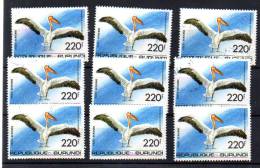 Burundi 1992  9 X Pelican COB Avion 563 Ø  Cote 50 E ? - Usados