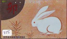 Télécarte Japon * LAPIN (855) RABBIT * PHONECARD JAPAN * KANINCHEN * KONIJN * CONEJO * TELEFONKARTE - Kaninchen