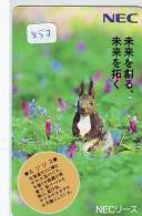 Télécarte Japon * LAPIN (857) RABBIT * PHONECARD JAPAN * KANINCHEN * KONIJN * CONEJO * TELEFONKARTE - Konijnen