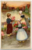 Bonne Année - 3 Enfants En Hollande, Fleurs Tulipes - Petersen, Hannes