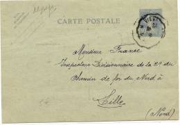 LBL15 - EP CP SEMEUSE 40c REPIQUAGE "MINES D'ANZIN" VOYAGEE - Overprinter Postcards (before 1995)