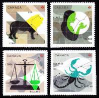 Canada (Scott No.2453-56 - Signes Du / Zodiac / Signs) [**] (P) Autocollant / Self Adhesive - Set-2 - Unused Stamps