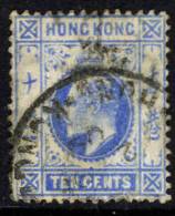 Hong Kong 1907-11 KEVII 10c Wmk Mult Crown CA VFU - Gebruikt